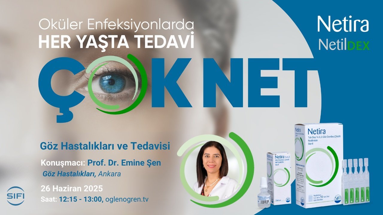 26.06.2025 tarihinde Göz Enfeksiyonları ve Tedavisi başlıklı programımız Öğlen Öğren TV ekranlarından canlı yayınlanacaktır